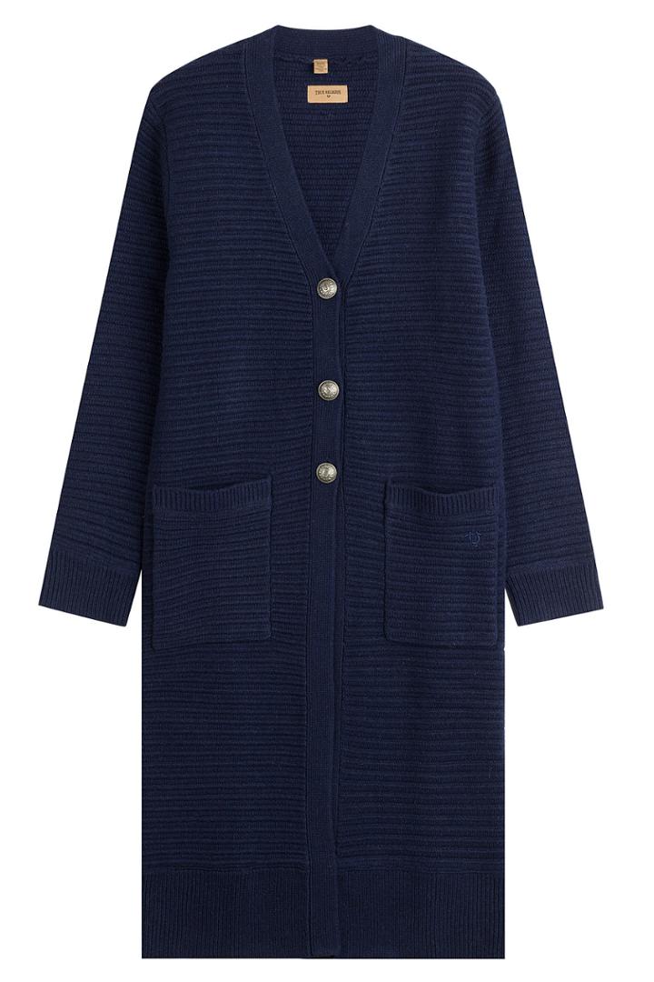 True Religion True Religion Wool-cashmere Long Cardigan - Blue