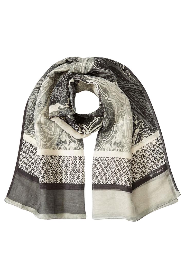 Etro Etro Linen-silk Scarf With Mixed Prints - Multicolor