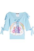 Moschino Moschino Little Pony Printed Cotton Top With Bows