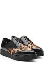 Pierre Hardy Patent Leather Lace-ups With Leopard Print Pony Hair