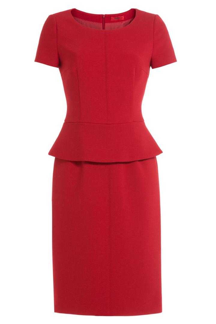 Hugo Hugo Kailu Dress With Peplum - Red