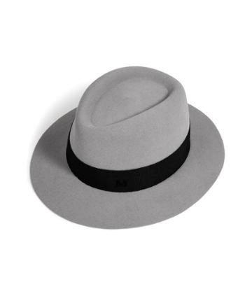 Maison Michel Rabbit-felt Andre Grosgrain-trimmed Trilby Hat