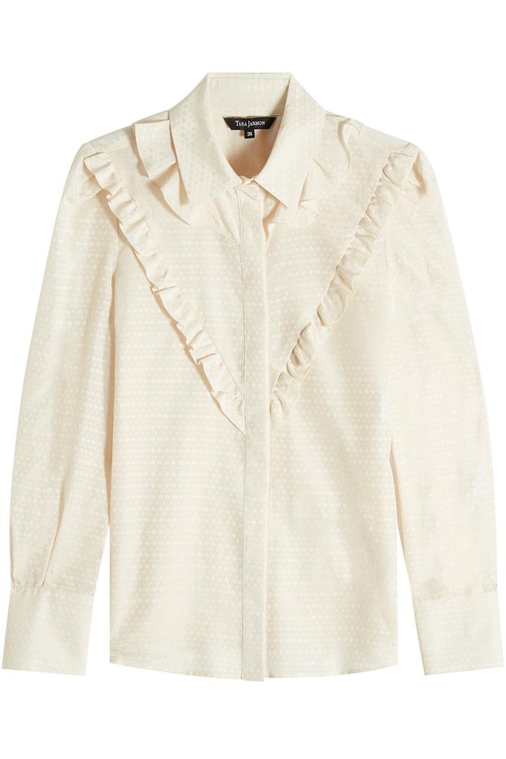 Tara Jarmon Tara Jarmon Ruffled Jacquard Blouse With Cotton And Silk
