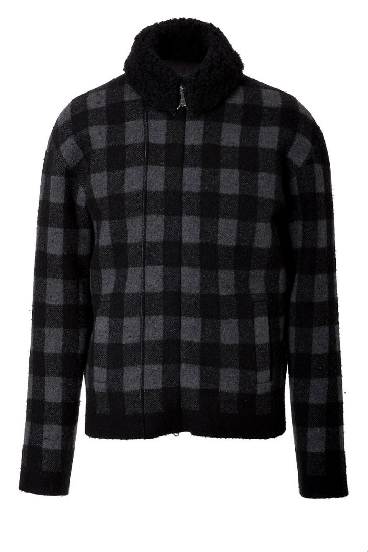 Ermanno Scervino Ermanno Scervino Wool Checked Bomber Jacket