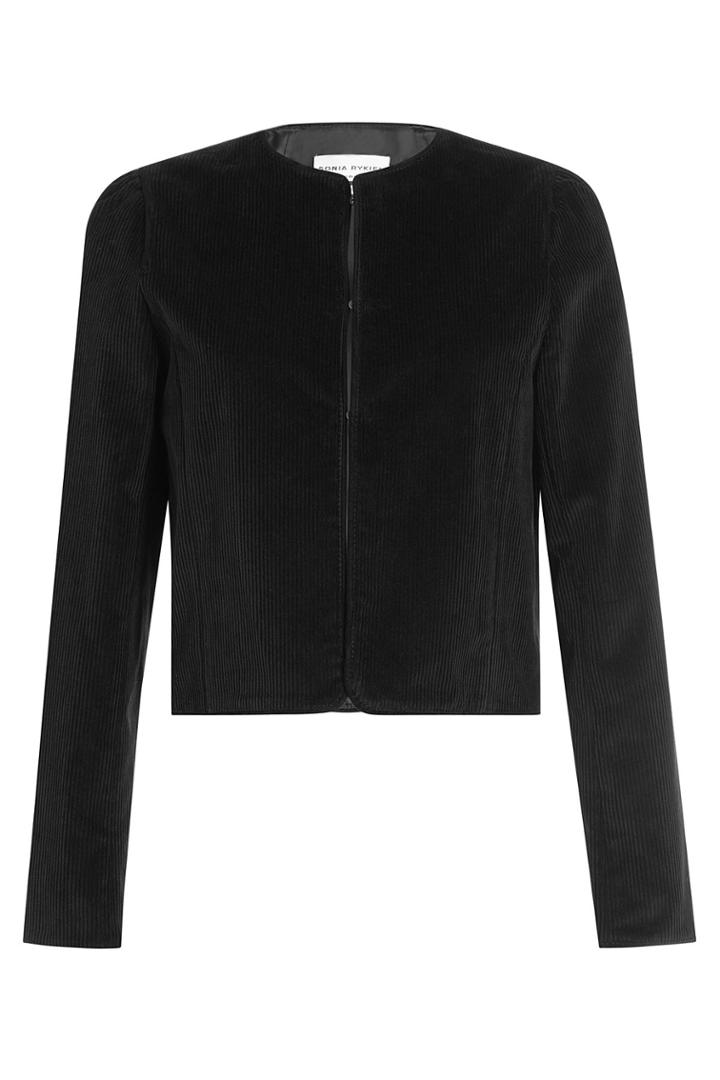 Sonia Rykiel Sonia Rykiel Cropped Corduroy Jacket - Black
