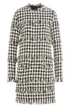 Msgm Msgm Houndstooth Dress With Fringe - Multicolor
