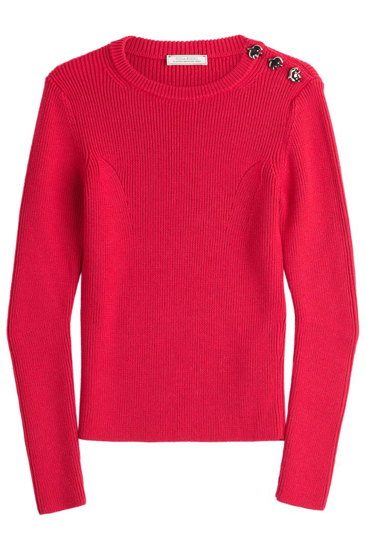 Nina Ricci Nina Ricci Wool Pullover With Buttons - Red