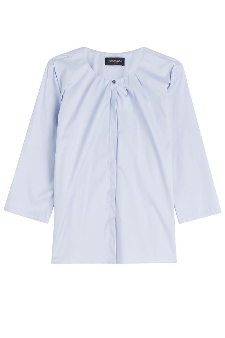 Piazza Sempione Piazza Sempione Pleated Front Blouse - Blue