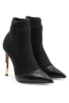 Balmain Balmain Stiletto Ankle Boots In Leather And Mesh