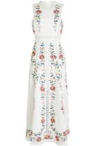 Zimmermann Zimmermann Laelia Cross Stitch Embroidered Dress In Linen And Cotton