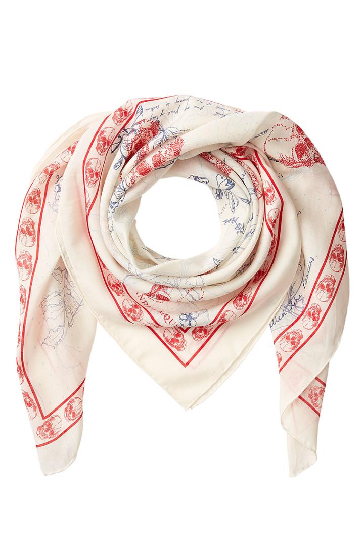 Alexander Mcqueen Alexander Mcqueen Explorer Printed Scarf With Cotton