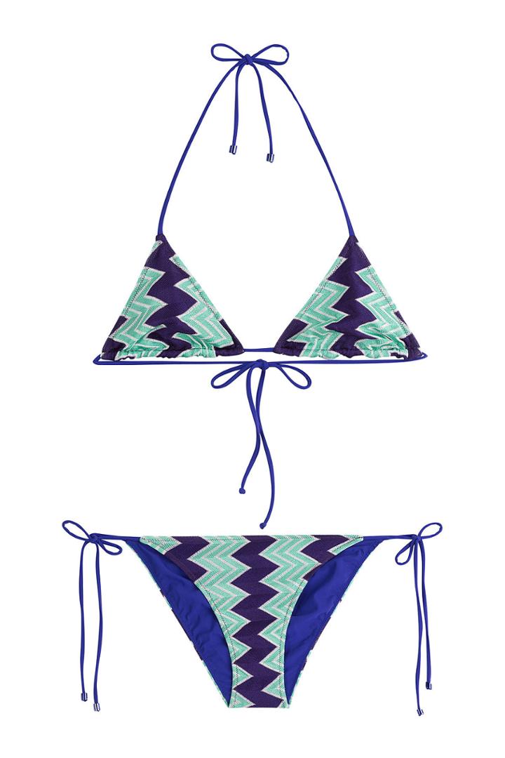 Missoni Mare Missoni Mare Chevron Knit Triangle Bikini - Teal
