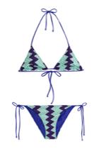 Missoni Mare Missoni Mare Chevron Knit Triangle Bikini - Teal