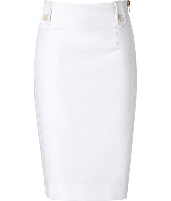 Moschino White Cotton Pencil Skirt