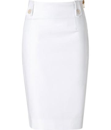 Moschino White Cotton Pencil Skirt