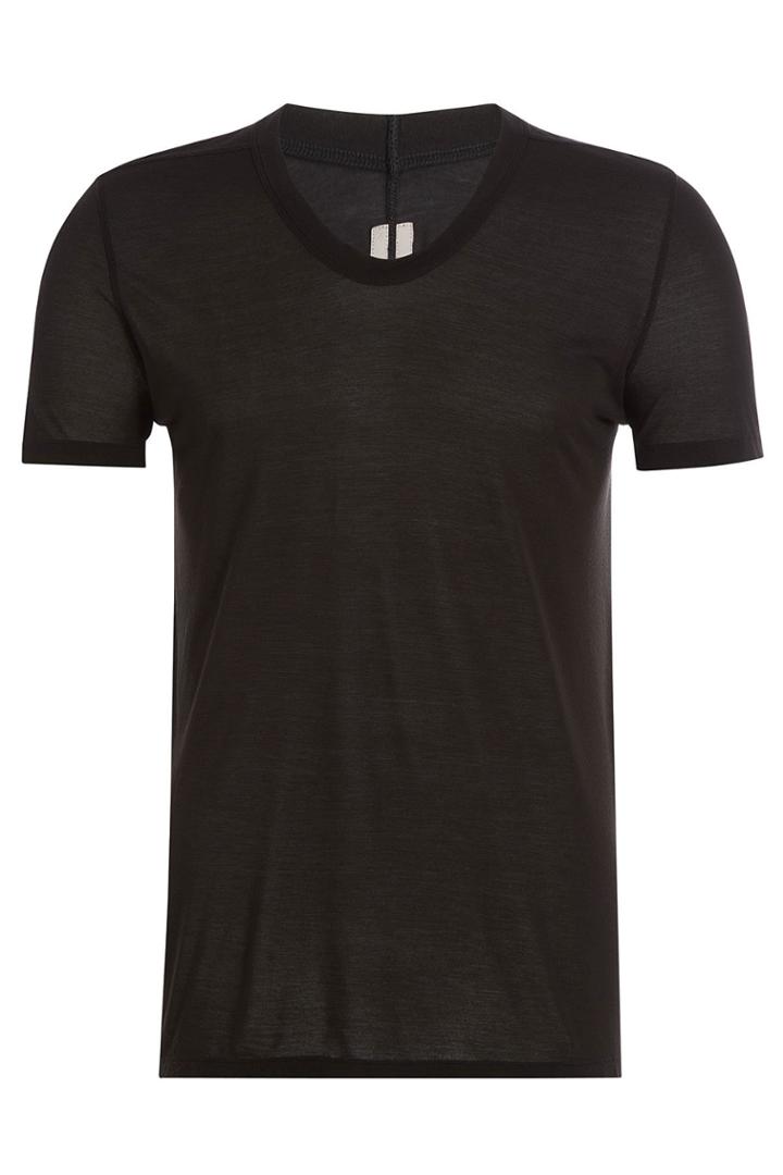 Rick Owens Men Rick Owens Men Jersey T-shirt With Silk - None