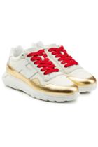 Hogan Hogan Sneakers With Metallic Leather And Mesh