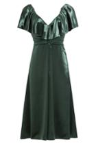 Valentino Valentino Velvet Dress With Silk - Green