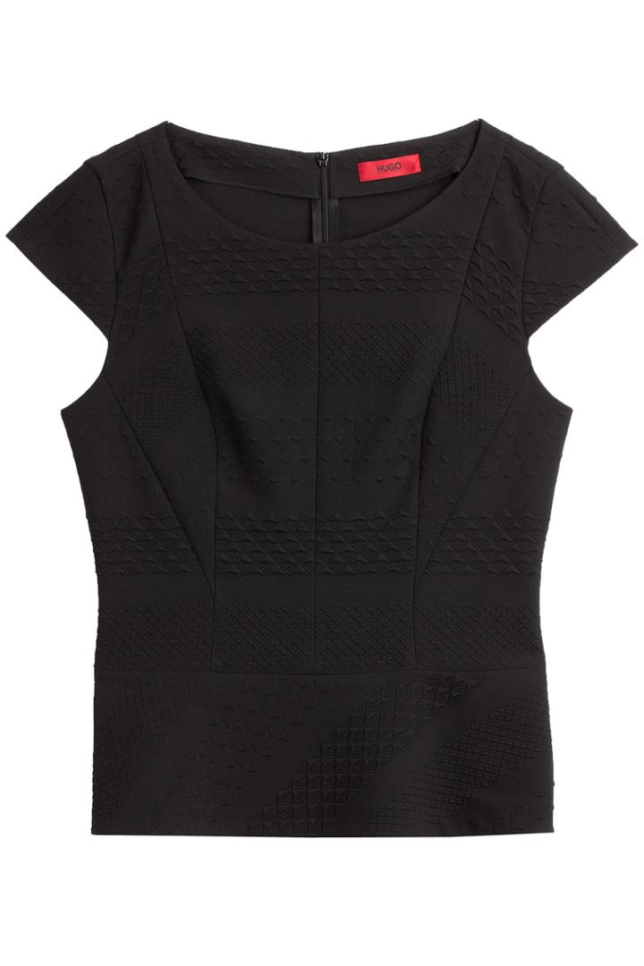Hugo Hugo Channa Textured Crepe Top - Black