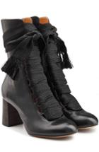 Chlo Lace Up Leather Ankle Boots