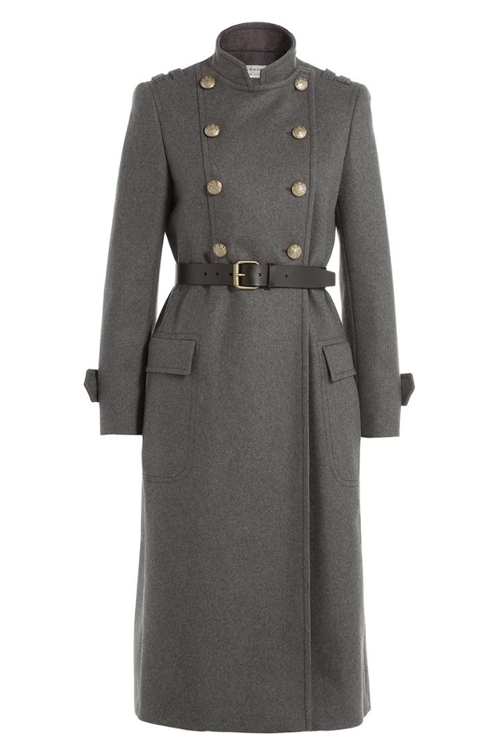 Philosophy Di Lorenzo Serafini Philosophy Di Lorenzo Serafini Wool Coat With Belt And Embossed Buttons
