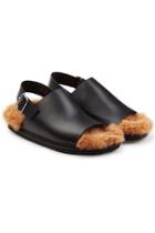 Marni Marni Leather Sandals With Shearling Insole