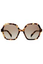 Prada Prada Oversize Tortoiseshell Sunglasses - Brown