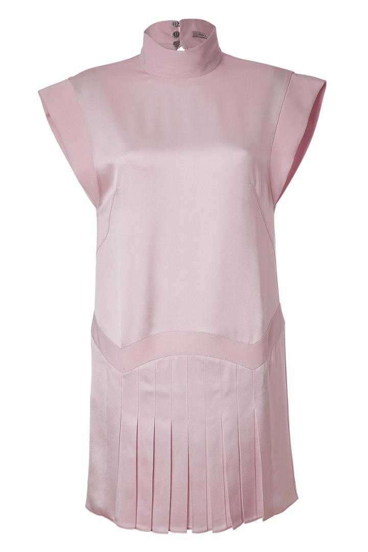 Hakaan Hakaan Pale Pink Pleated Tulip Dress