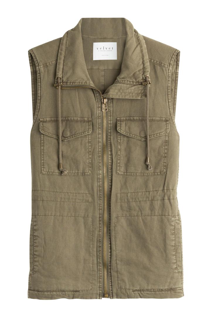 Velvet Velvet Linen-cotton Vest - Green