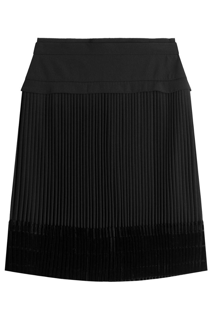 Carven Carven Pleated Skirt With Velvet