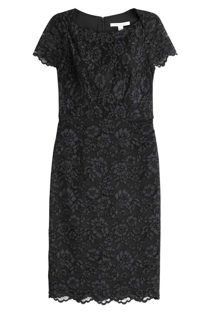 Diane Von Furstenberg Diane Von Furstenberg Lace Sheath Dress - Black