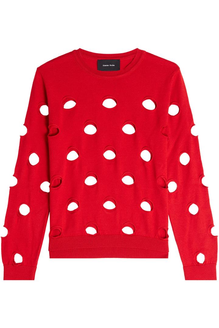 Simone Rocha Simone Rocha Wool, Silk And Cashmere Pulllover With Cut-out Pattern