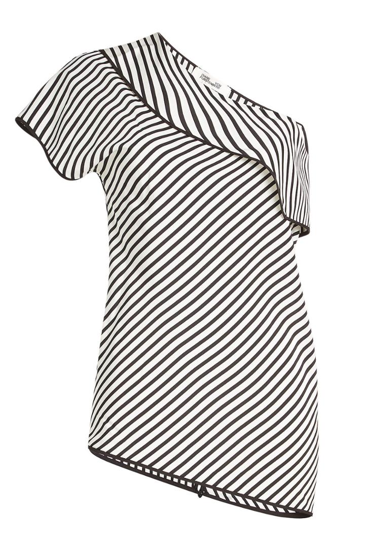 Diane Von Furstenberg Diane Von Furstenberg Asymmetric Printed Silk Top