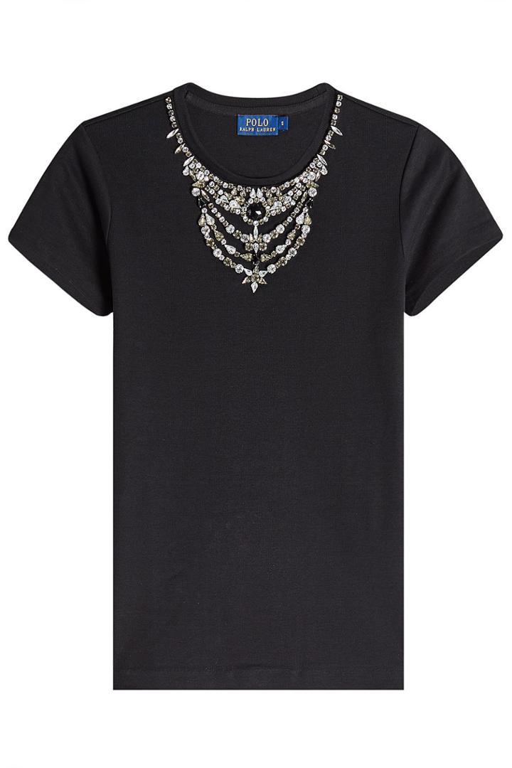 Ralph Lauren Polo Ralph Lauren Polo Embellished Cotton T-shirt - Black