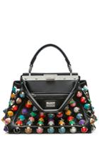 Fendi Fendi Stud Embellished Peekaboo Leather Tote - Multicolor