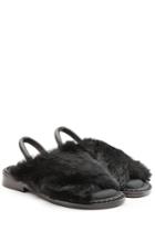 Robert Clergerie Robert Clergerie Leather Sandals With Rabbit Fur
