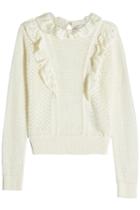 R.e.d. Valentino R.e.d. Valentino Knitted Cotton Pullover With Flutter Detail
