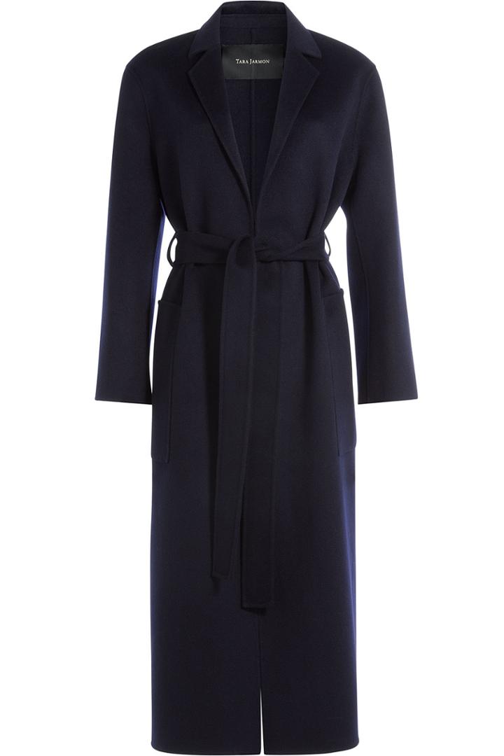 Tara Jarmon Tara Jarmon Belted Wool Coat - Blue
