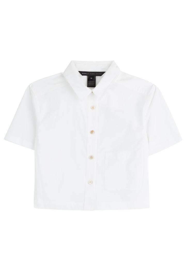 Marc By Marc Jacobs Marc By Marc Jacobs Stretch Poplin Cropped Button-up - White