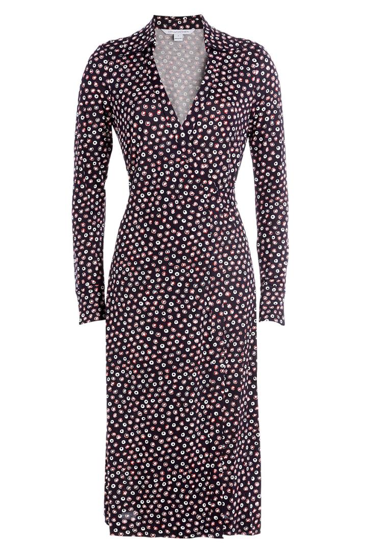 Diane Von Furstenberg Diane Von Furstenberg Printed Silk Wrap Dress - Multicolored