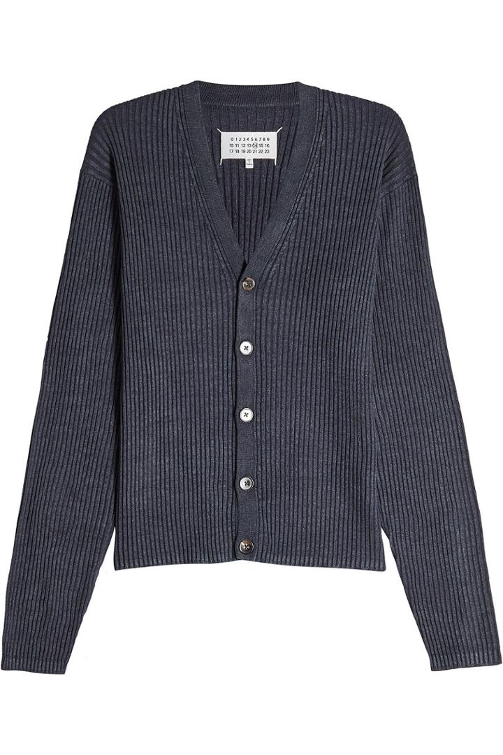 Maison Margiela Maison Margiela Elbow Patch Cardigan In Wool And Cotton