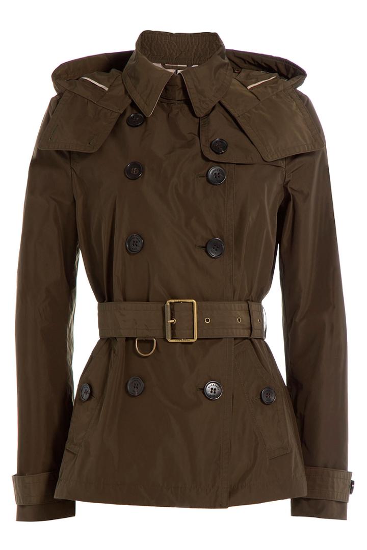 Burberry Brit Burberry Brit Waterproof Trench Jacket With Hood - Green