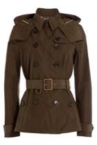Burberry Brit Burberry Brit Waterproof Trench Jacket With Hood - Green