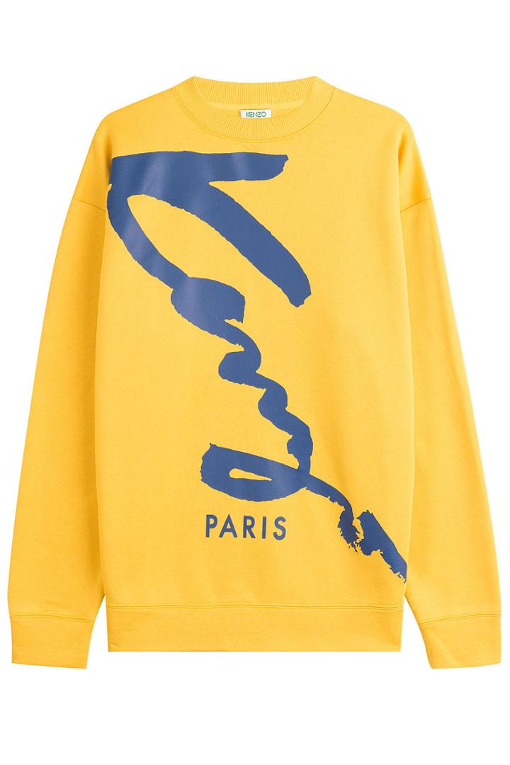 Kenzo Kenzo Printed Cotton Blend Sweatshirt - Yellow