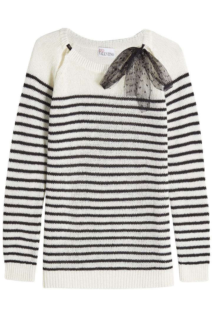 R.e.d. Valentino R.e.d. Valentino Striped Pullover In Wool, Angora Wool And Cashmere