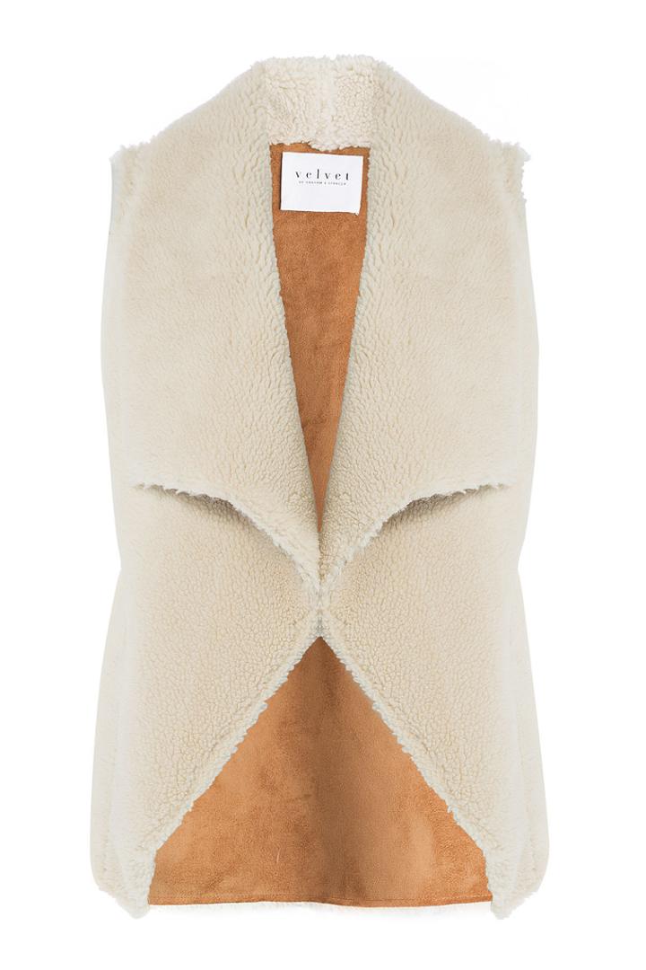 Velvet Velvet Faux Shearling Vest - Beige