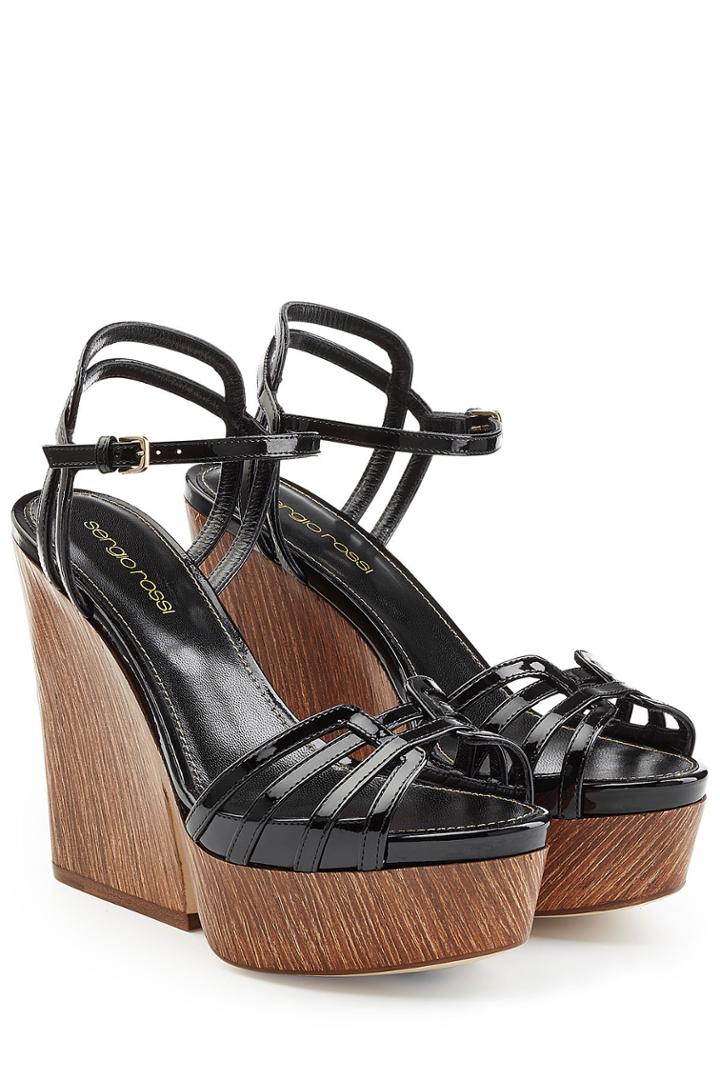 Sergio Rossi Sergio Rossi Leather Platform Wedges