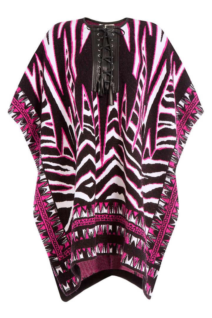 Emilio Pucci Emilio Pucci Wool And Mohair Cape With Leather - Multicolor