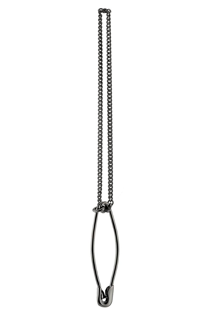 Maison Margiela Maison Margiela Chain Earring With Safety Pin - Black