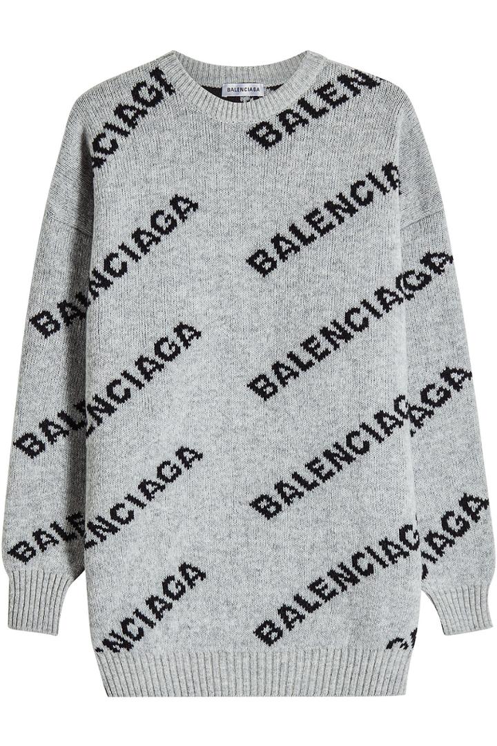 Balenciaga Balenciaga Jacquard Logo Pullover With Virgin Wool